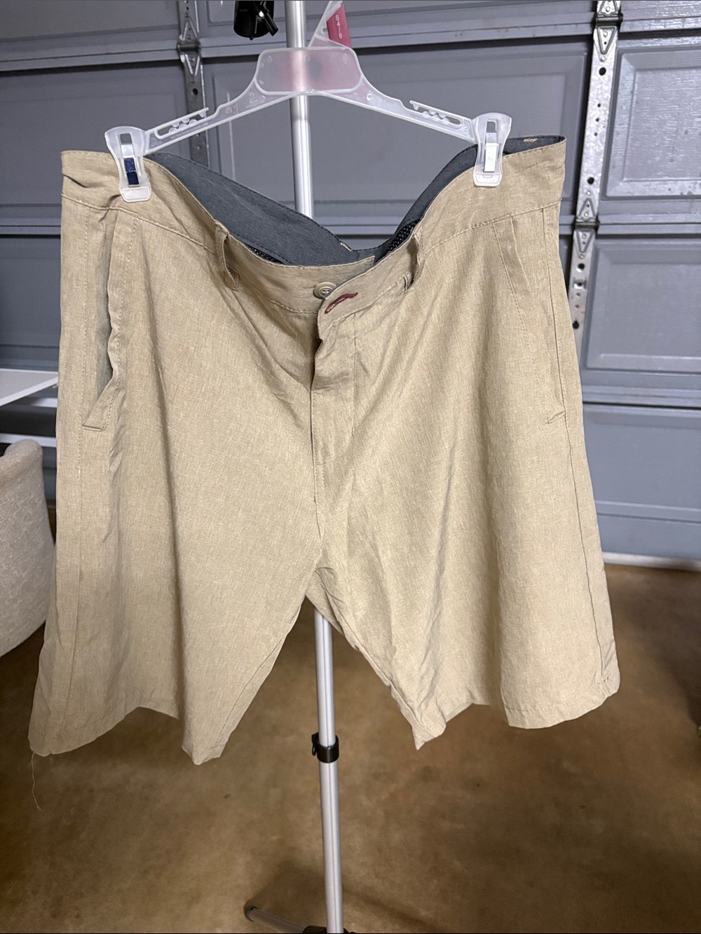 burnside Khaki Flat-Front Men's Shorts